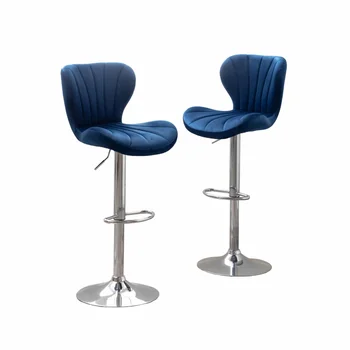 Регулируемый поворотный барный стул Ellston - набор из 2-х поворотных стульев, металлическое основание, подставка для ног