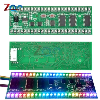 RGB MCU Регулируемый дисплей с Рисунком 24 светодиодных индикатора уровня звука VU Meter Двухканальный светодиодный модуль