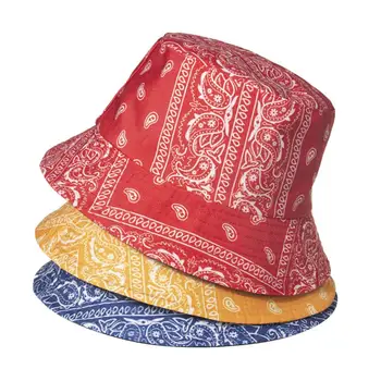 Широкополая двусторонняя широкополая шляпа-ведро, Женская шляпа Рыбака с принтом в этническом стиле, модные аксессуары