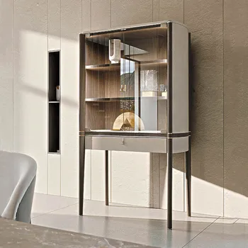 Итальянский легкий роскошный винный шкаф со стеклянной дверью Простой шкафчик для гостиной