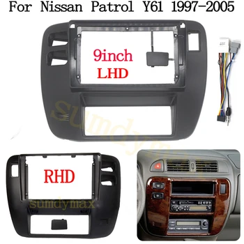 9 дюймов Автомобильный Радиоприемник Рамка кабель провод Для Nissan Patrol 1997-2005 Y61 Android Радио Комплект приборной панели Лицевая панель Фасционная Рамка