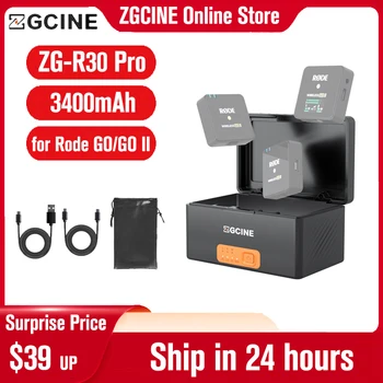 Чехол для быстрой зарядки ZGCINE ZG-R30 Pro для Rode Wireless GO 2 I II Single Rode me Зарядная коробка 3400 мАч со встроенным Аккумулятором Power Bank