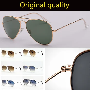 Высококачественные классические солнцезащитные очки rays Pilot, мужские и женские дизайнерские солнцезащитные очки, линзы из настоящего стекла, элитный бренд для мужчин, солнцезащитные очки