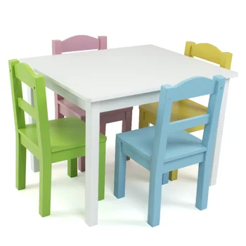 Набор для малышей, пастельный детский набор из 5 предметов, прямоугольный стол и стул, стол для детей, школьный стол и стул