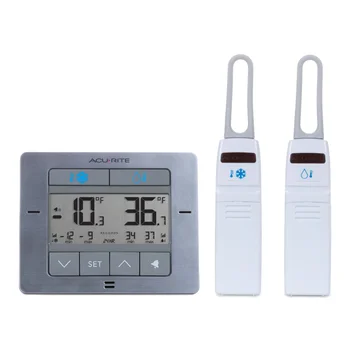 Термометр для холодильника AcuRite 00515M с 2 беспроводными датчиками температуры и настраиваемой сигнализацией для холодильника и морозильной камеры