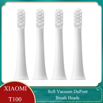 Мягкие вакуумные сменные головки DuPont Для XIAOMI T100, Звуковая электрическая зубная щетка, Отбеливающая Насадки с чистой щетиной