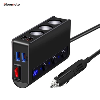 Зарядное Устройство для Прикуривателя Bloomoto Quick Charge 3.0 С USB-Портами Быстрое Зарядное устройство для Прикуривателя Type-C USB Автомобильное Быстрое Зарядное устройство для Сигары