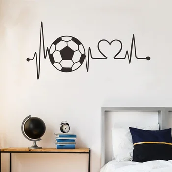 Футбольная наклейка на стену с сердцебиением, Спортивная Футбольная спальня, фон для украшения дома, обои для детской комнаты для мальчиков, Креативные наклейки