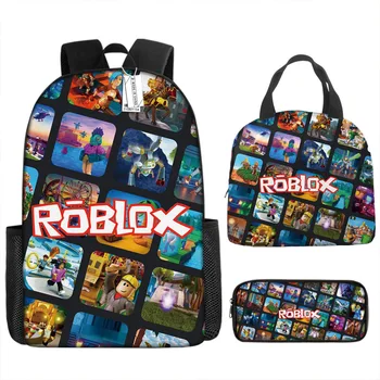 ROBLOX Виртуальный мир, трансграничные ученики начальной и средней школы, школьный рюкзак, рюкзак с аниме, мультяшная канцелярская коробка