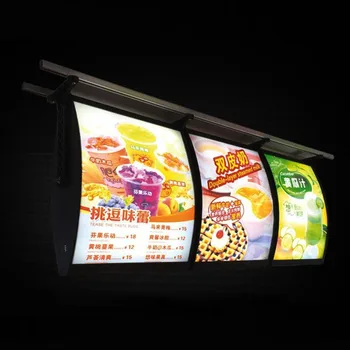 (3 графика/ Колонка) Подвесные Двухсторонние световые короба меню и вывески меню для ресторана на вынос