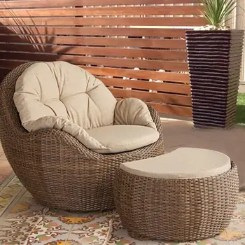 Уличный диван, ротанговое кресло, комплект из трех предметов, садовый отдых, садовый ленивый шезлонг, балкон, плетеный диван из ротанга
