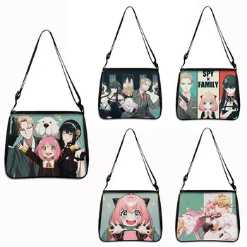 SPYFAMILY Сумка Через плечо из Японского Аниме, Графическая сумка-тоут Harajuku Spy x Family, Холщовые сумки Anya Smug, сумка для покупок для девочек, подарок