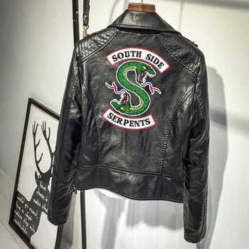 Куртка Riverdale Southside Serpents из искусственной кожи, модная стеганая куртка-рейсер для женщин, уличный костюм в стиле панк на Хэллоуин, Косплей