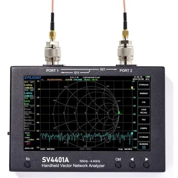 SV4401A Векторный сетевой анализатор 7-дюймовый сенсорный ЖК-дисплей 50 кГц-4,4 ГГц HF VHF UHF Антенный анализатор 100 ДБ Динамическая Международная версия