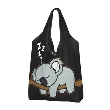 Забавный принт, Милый Ленивый Медведь Коала, Дремлющий Тотализатор, сумка для покупок, Переносная сумка для покупок, сумка для животных в зоопарке