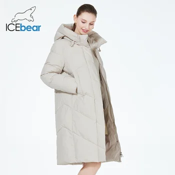 ICEbear 2023 зимнее стеганое пальто, новая длинная женская хлопчатобумажная куртка, теплая повседневная парка с капюшоном GWD3716I