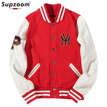 Новое Поступление, Хлопковый топ с буквенным принтом и рукавом в рубчик, модный логотип, Однобортная повседневная бейсбольная куртка с принтом, Свободный кардиган, пальто