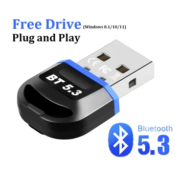 USB Bluetooth Адаптер 5.3 Для настольного ноутбука без водителя Bluetooth-приемник Поддерживает двухрежимную передачу стереозвука EDR/LE