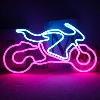 Мотоцикл светодиодный указатель поворота с неоновым светом, художественный магазин для велосипеда, клубная вечеринка, спортивный мото-зал, гараж, классный декор для стен, подарок