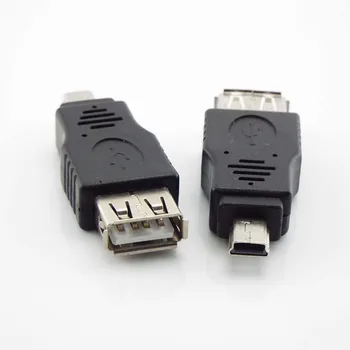 Универсальный USB 2.0 A-Mini B 5-Контактный Штекерный адаптер Для мобильного устройства Android Mini Type-A B Jack Splitter Для Смартфона OTG Конвертер