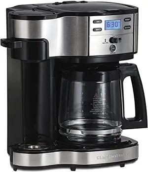 Программируемая капельная кофеварка на 12 чашек и разовая подача, стеклянный графин, автоматическая пауза и наливка, черный (49980A)