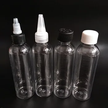 120 мл Градуировочная шкала Бутылка для воды многоразового использования измерение шелкотрафаретной печати Пластиковая бутылка для электронной жидкости из ПЭТ с откручивающимися крышками