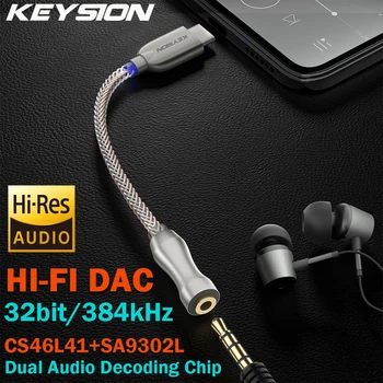 KEYSION USB TYPE C до 3,5 мм DSD128 Hi-Fi Двойной аудиочип-декодер, Усилитель для наушников, адаптер DAC для телефона Android Window 10 MAC