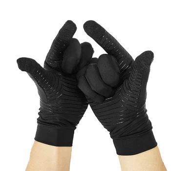Мужские перчатки из медного волокна, спандекс, спортивные перчатки для бега с сенсорным экраном, Зимние Теплые термальные перчатки, мужские футбольные перчатки, шелковые перчатки