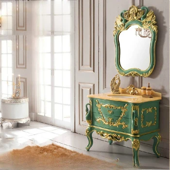 Роскошный шкаф для ванной комнаты в европейском стиле, комбинация умывальников, индивидуальный шкаф для ванной комнаты во французском стиле,
