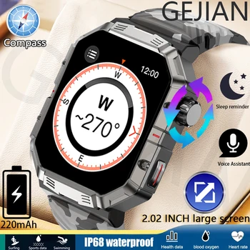 GEJIAN Новые Смарт-Часы с Bluetooth-вызовом Для Мужчин IP68Waterproof Спорт На открытом Воздухе Фитнес-Трекер Монитор здоровья Smartwatch Android IOS