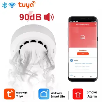 Детектор Дымовой сигнализации TY013 Smart Home Security Alarms Tuya App Подключен Wi-Fi