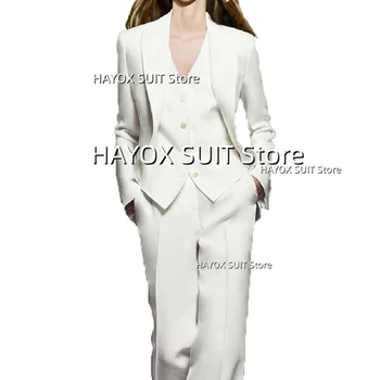 Элегантный женский костюм, Брюки с курткой, приталенный Лацкан, Деловая официальная офисная одежда, Женский Блейзер