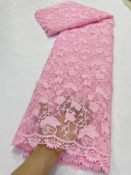 Африканская водорастворимая Кружевная сетчатая ткань с пайетками, Кружево 2023, Высококачественная гипюровая ткань с вышивкой шнуром для вечерних платьев