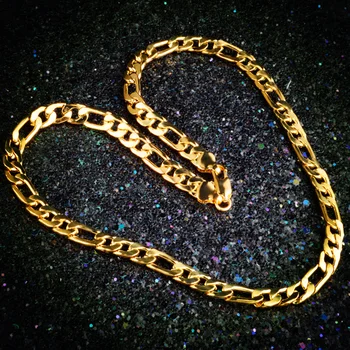 Горячее предложение, ожерелья из 18-каратного золота, 20 дюймов, классическое ожерелье с боковой цепочкой 8 мм, мужские модные ювелирные изделия, подарки, свадебная вечеринка