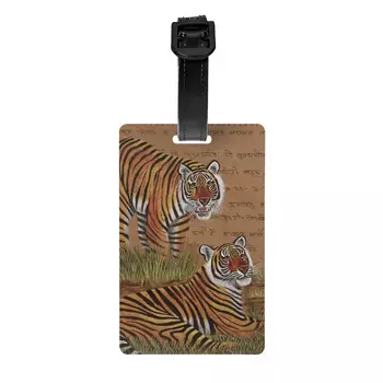 Багажные бирки с Бенгальским Тигром, Изготовленные на Заказ Багажные бирки с животными Тропических Джунглей, Идентификационная этикетка для защиты конфиденциальности