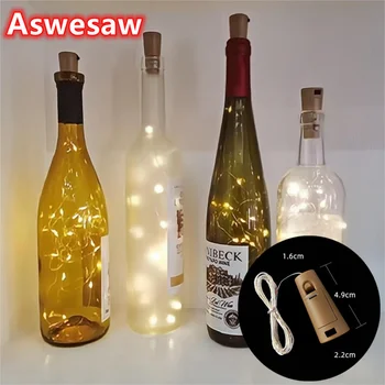 Светодиодные фонари для бутылок вина с пробкой, 1/2/3 м, пробковые фонари, Сказочные Мини-гирлянды для бутылок с ликером, Ремесла, свадебные украшения для вечеринок