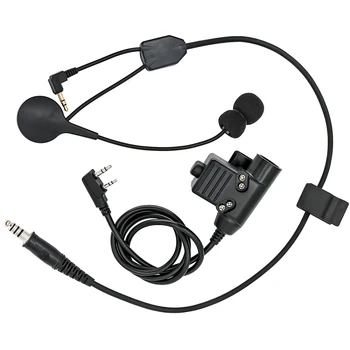 Комплект разъемов Y-образного микрофона Kenwood PTT для защитных наушников Howard Leight / ZOHAN EM054 / TACTICAL500, Улучшающий коммуникацию