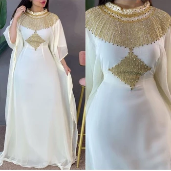 Новое женское Длинное Платье Королевский Кафтан Африканский наряд Подружки Невесты Абайя, Расшитое бисером, Длинное платье в Дубае, Изысканное вечернее платье