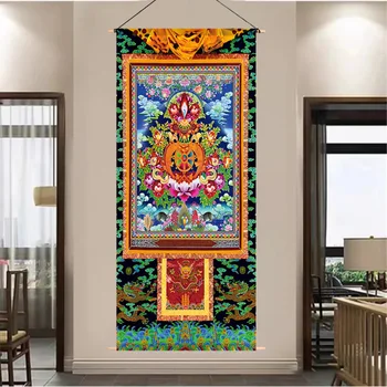 Китайский Тибетский Гобелен Ткань Этнический Ветер Висячая Картина Тибетская гостиная Фон Настенная Декоративная Настенная Роспись в семье Ткань