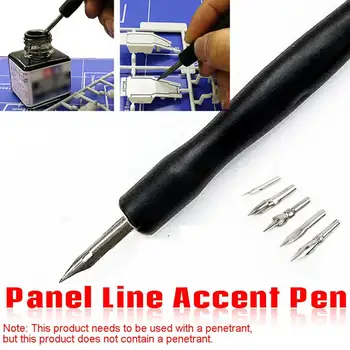 Модельная панель Line Accent Color Specific Pen Избегайте скребковой инфильтрации Diy Hobby Model Paint Tool 5 шт. с ручкой Line M1w8