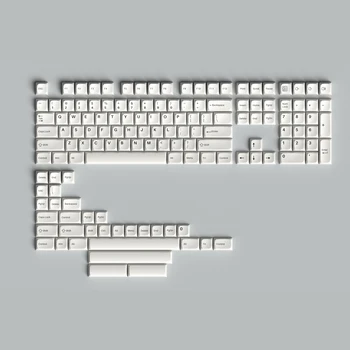 140 Клавиш Теплые Белые Колпачки для ключей Английский Профиль KDA PBT 5-сторонняя Механическая Клавиатура Сублимационной печати Keycap Для MX Switch 1.75U Shift