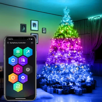 Smart Bluetooth RGB/IC Светодиодные гирлянды с приложением дистанционного управления 10 м 66 светодиодов USB для Рождественской елки Домашняя Гирлянда Декор Фея