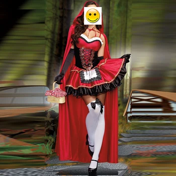 высококачественный Сексуальный Костюм Красной Шапочки, Женские костюмы на Хэллоуин, Платье Принцессы для Карнавала, Маскарадный костюм для Косплея