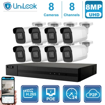 Unilook OEM 4K 16CH POE NVR Комплект 8-Мегапиксельной IP-камеры DS-2CD2085G1-I для обеспечения безопасности на открытом Воздухе Plug and Play 30m IR IP67