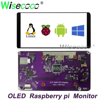 OLED Raspberry Pi Сенсорный экран 5,5 Дюймов 1920x1080 IPS AM-OLED монитор Android Linux TV Box Android Все в одном дисплее