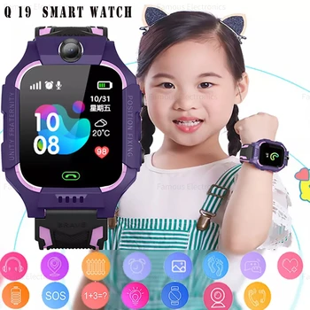 Q19 Умные детские часы с сенсорным экраном 1,44 дюйма, часы для отслеживания местоположения SOS SIM-карты, детские умные часы для подростков, лучшие часы для мальчиков и девочек