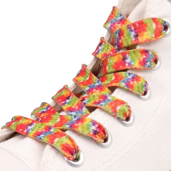 Weiou Модные Шнурки В Геометрическом стиле 0,8 см, Плоские Разноцветные Шнурки из полиэстера, Женские Холщовые Шнурки Для Ботинок, Поддержка Нестандартной Длины