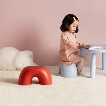 Креативный Радужный стул в скандинавском стиле, Простая маленькая скамейка в форме кольца, Округлые Детские Милые Пуфики, Нескользящая мебель для дома