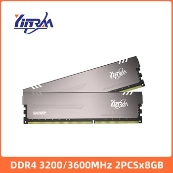 YINRAM Memoria Оперативная память DDR4 8 ГБ 3200 МГц 16 ГБ 3600 МГц Память Двухканальная 8GBx2 16GBx2 Разгон XMP 1.3V C18 для настольных компьютеров