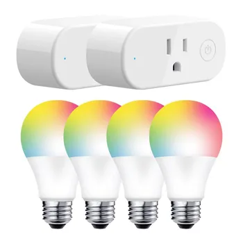 Стартовый комплект для умного дома: 2 умные вилки + 4 цветные умные лампочки